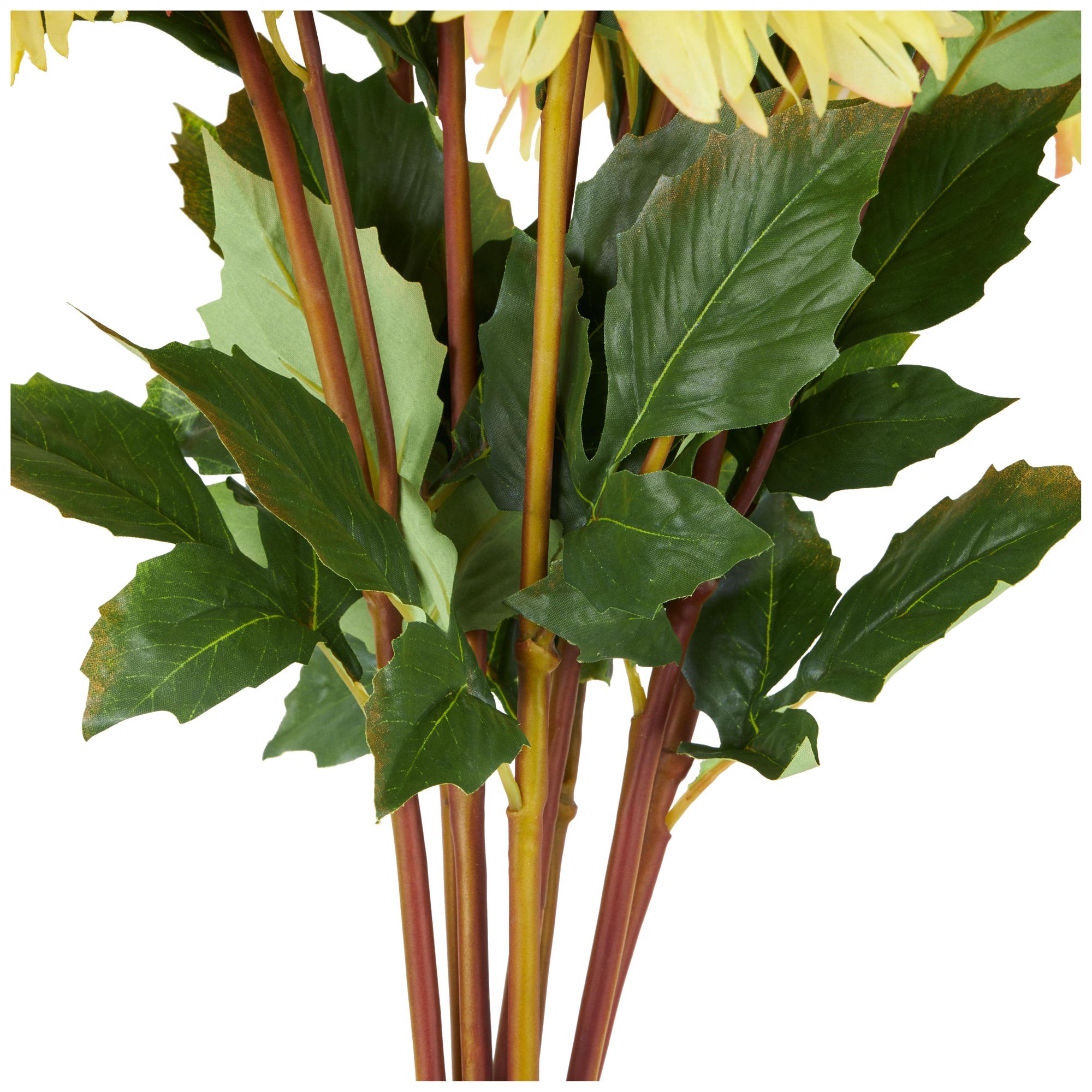 Image 3 Yellow Faux Foliage Traditional Artificial Flower Stem, S/8 32"H more views