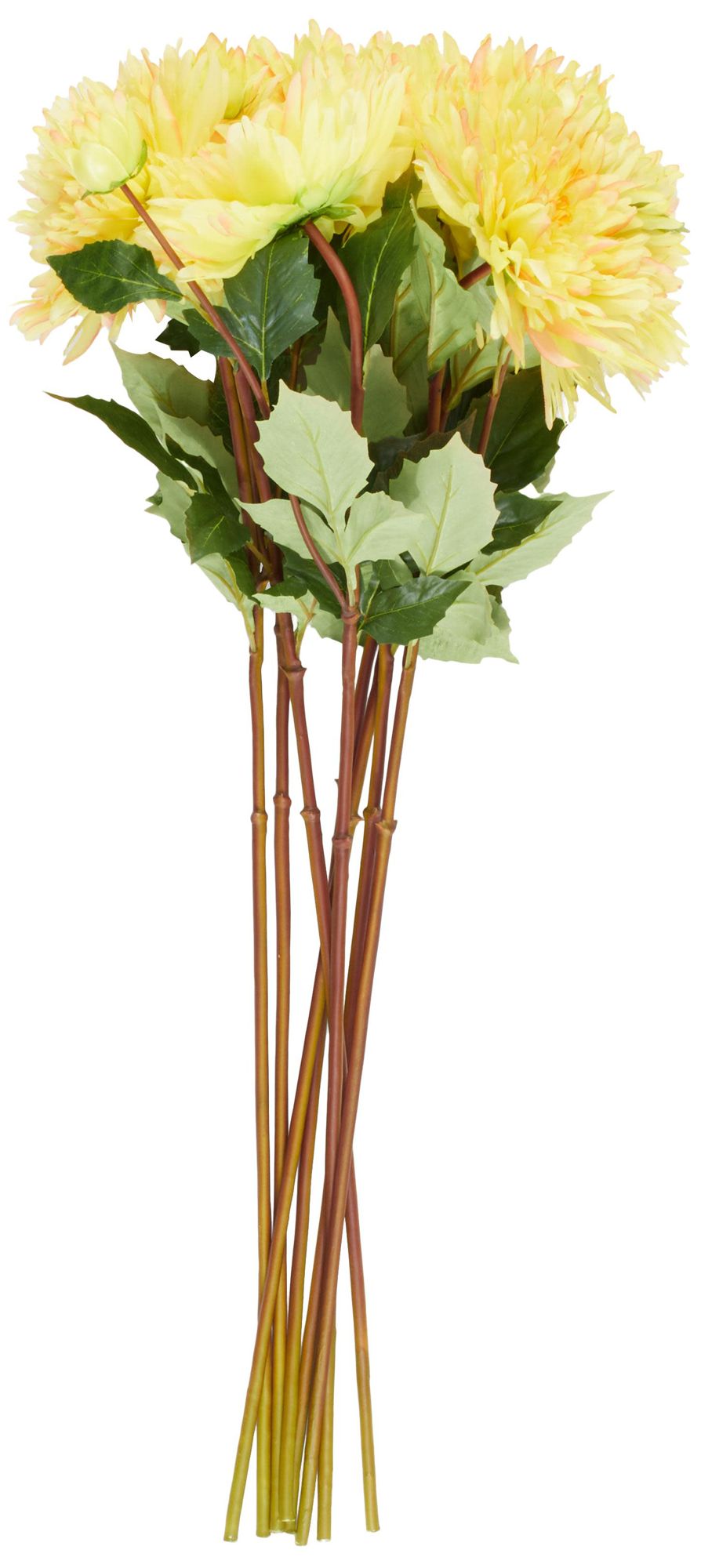 Image 6 Yellow Faux Foliage Traditional Artificial Flower Stem, S/8 32"H more views