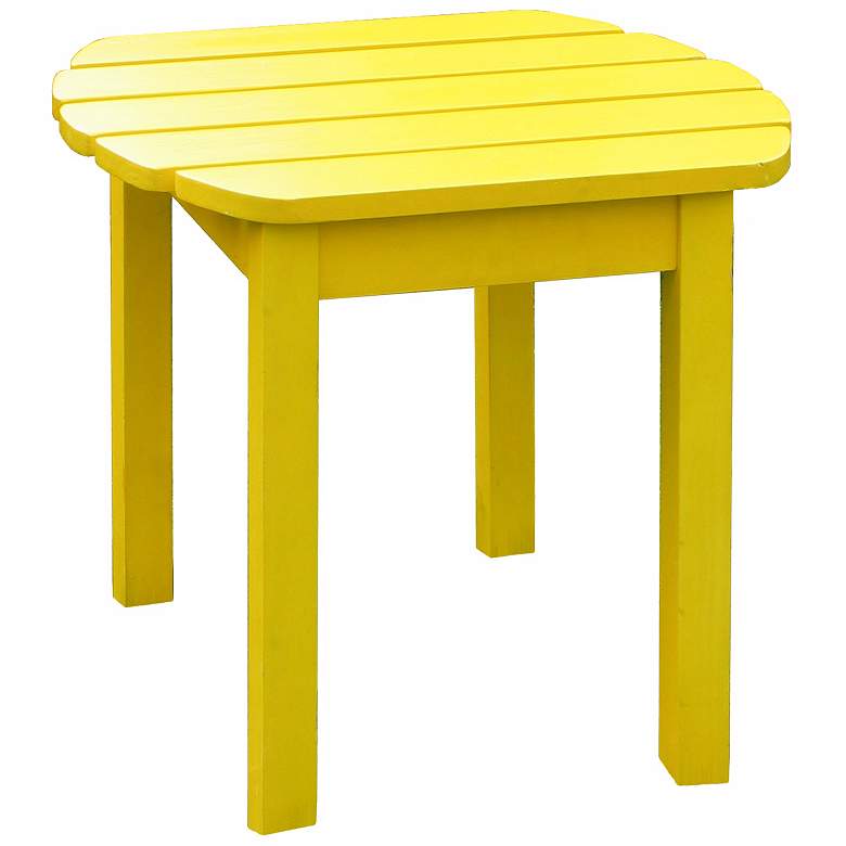Image 1 Yellow Finish Solid Wood Accent Table