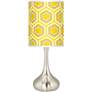 Yellow Honeycomb Giclee Droplet Modern Table Lamp