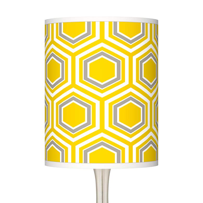 Image 3 Yellow Honeycomb Giclee Droplet Modern Table Lamp more views