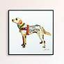 Yellow Lab 24" Square Framed Printed Art Glass Wall Art