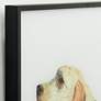 Yellow Lab 24" Square Framed Printed Art Glass Wall Art