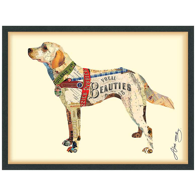 Image 2 Yellow Lab 33" Wide Dimensional Collage Framed Wall Art