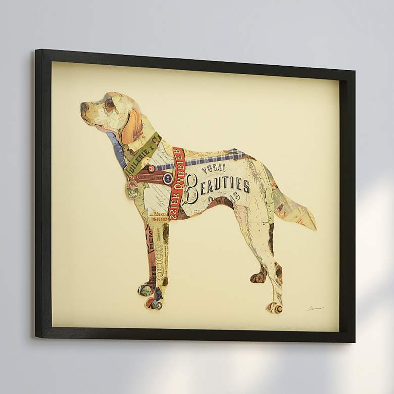 Image 1 Yellow Lab 33" Wide Dimensional Collage Framed Wall Art