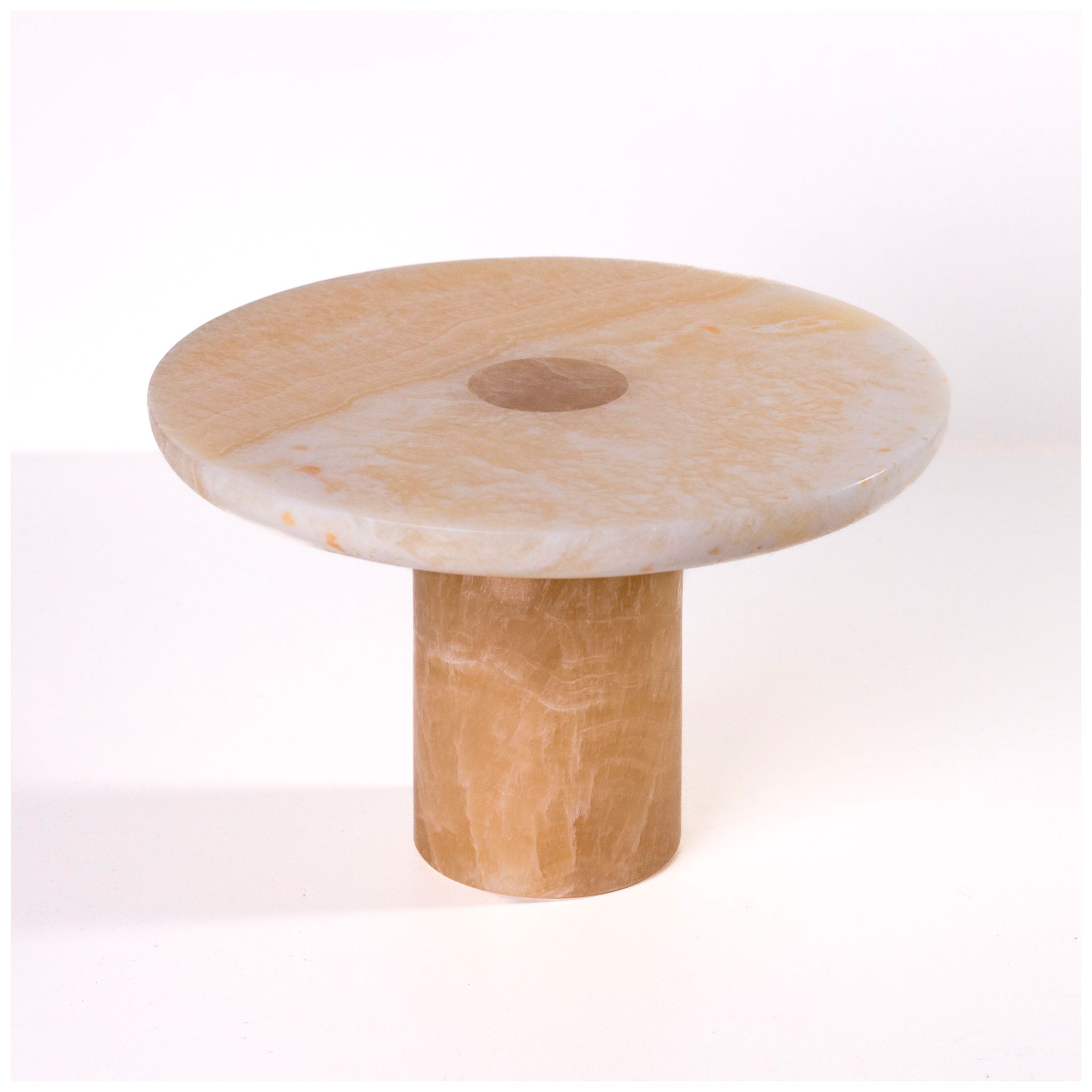 Image 2 Yellow Onyx Marble Cake Stand more views