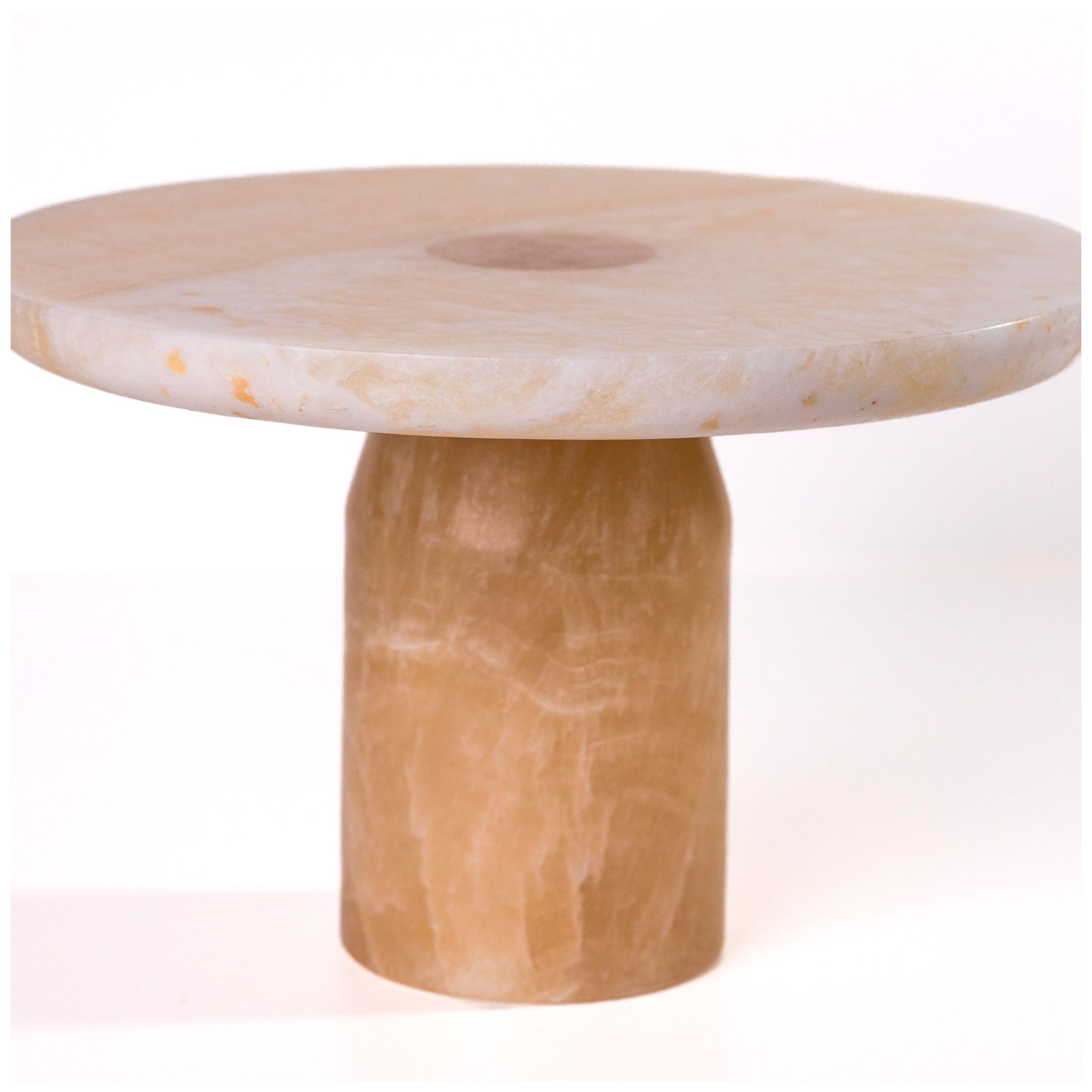 Image 4 Yellow Onyx Marble Cake Stand more views