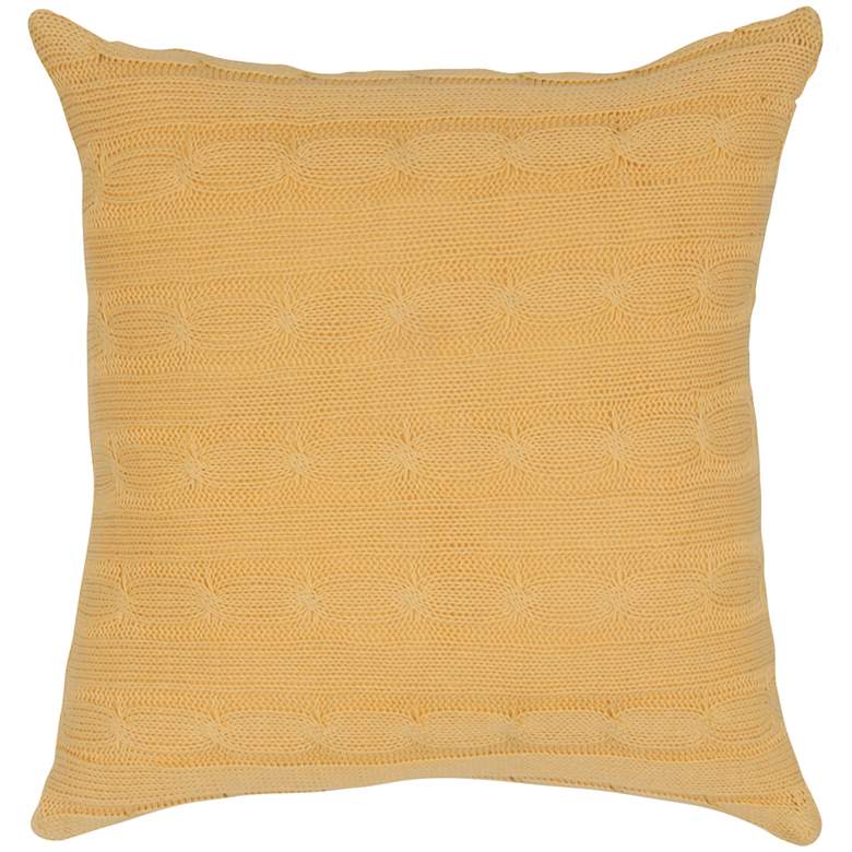 Image 1 Yellow Sweater Knit 18 inch Square Throw Pillow
