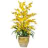 Yellow Triple Dancing Lady 32"H Potted Faux Flowers