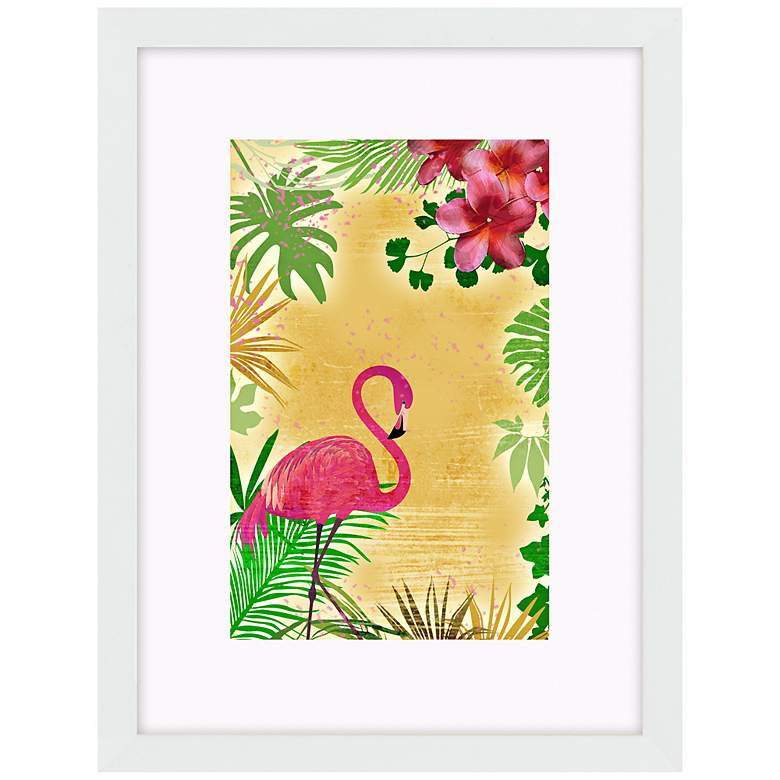 Image 1 Yellow Tropical Flamingo 17 inch High Bird Wall Art
