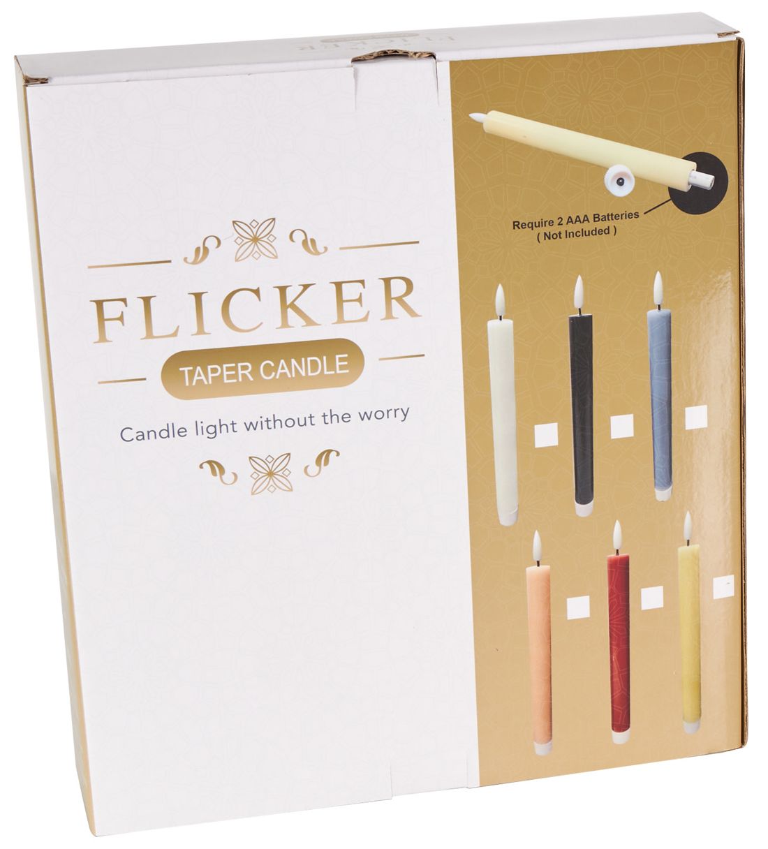 Image 2 Yellow Wax Modern Flameless Candle, S/6 10"H more views