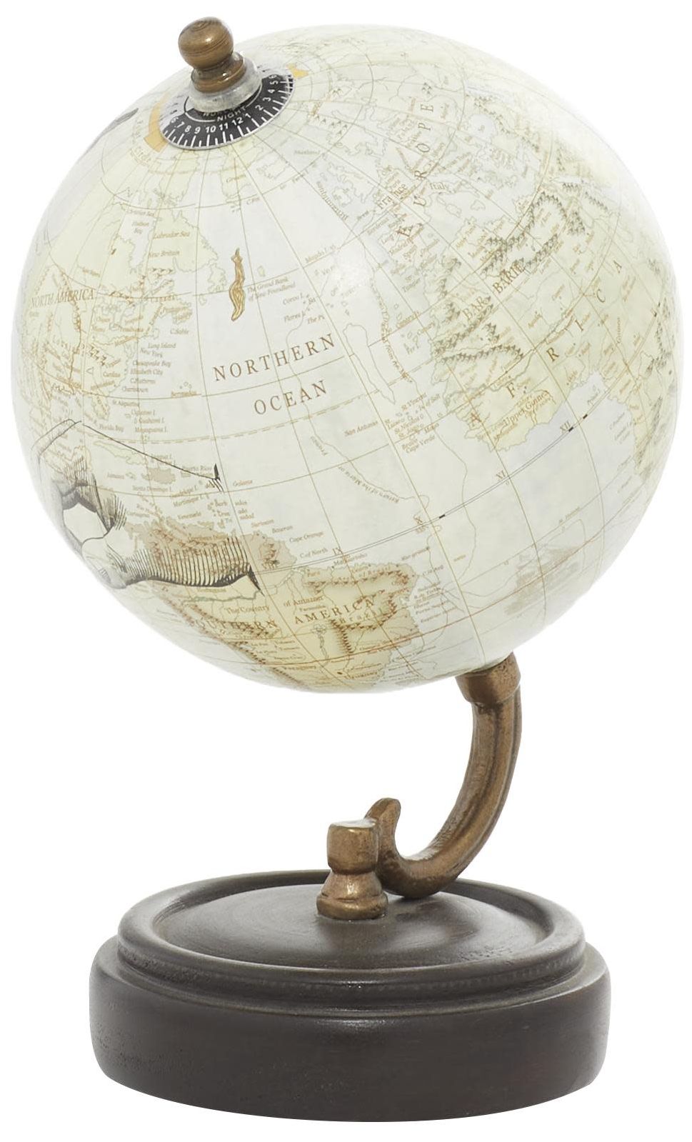 Image 4 Yellow Wood Traditional Globe, 5" x 5" x 8" more views