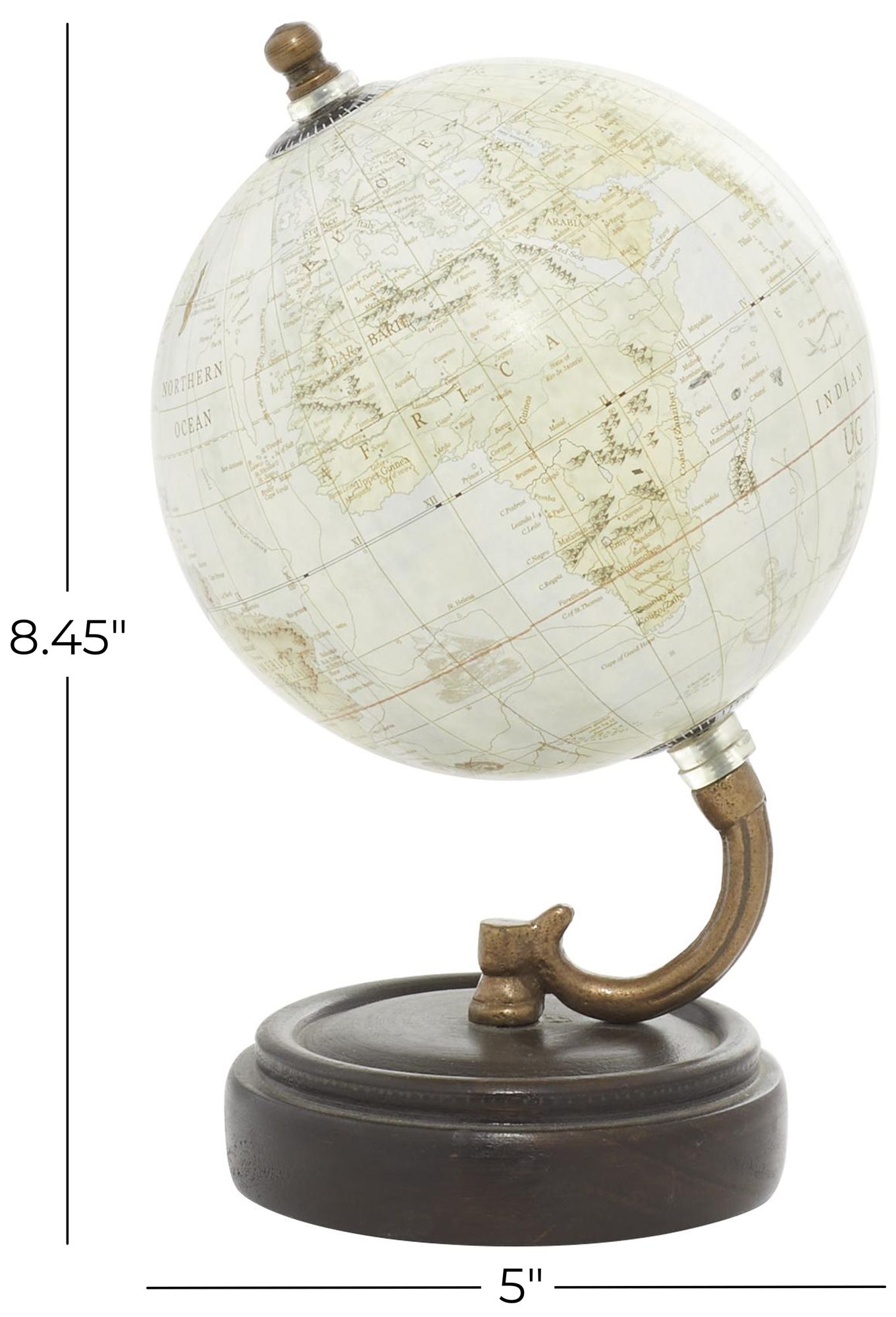 Image 5 Yellow Wood Traditional Globe, 5" x 5" x 8" more views