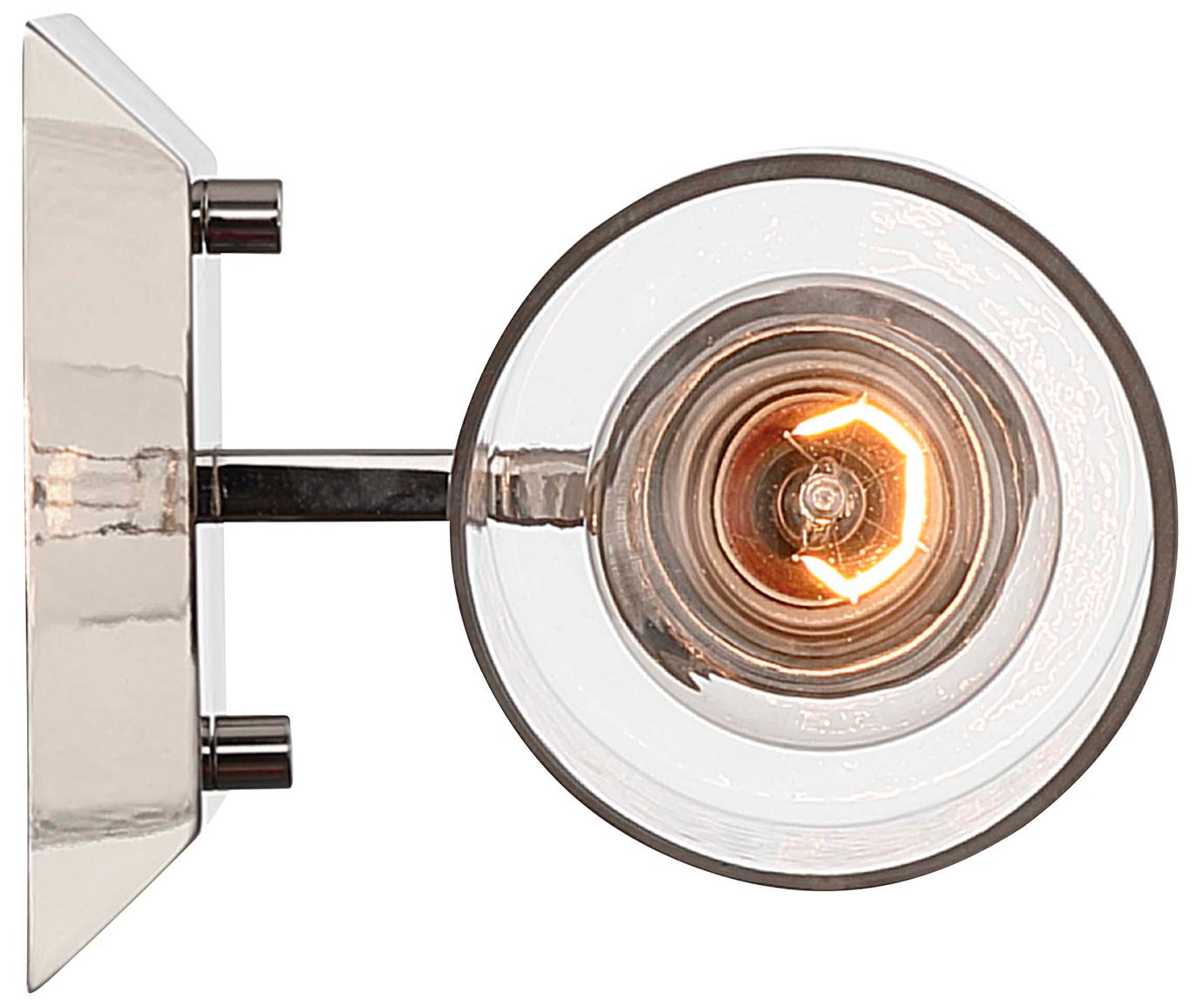 Image 4 Yep Brilia 1-light Wall Sconce in Polished Nickel with Hammered Water Glass more views