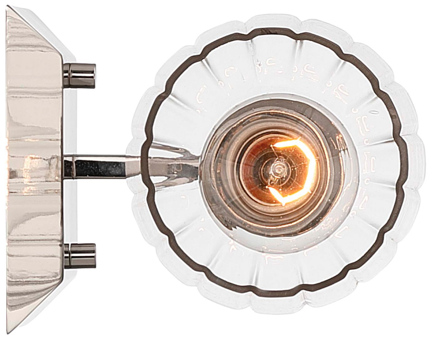 Yep Brilia 1-light Wall Sconce Vanity in Polished Nickel with Fluted Glass