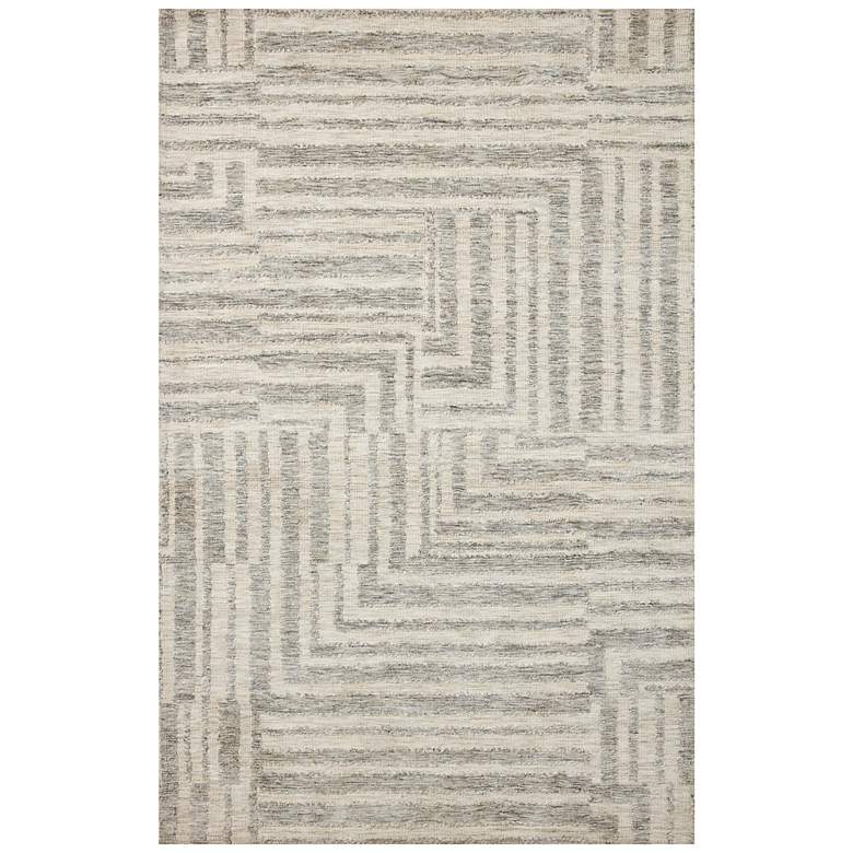Yeshaia YES-03 5&#39;x7&#39;6&quot; Oatmeal Silver Rectangular Area Rug