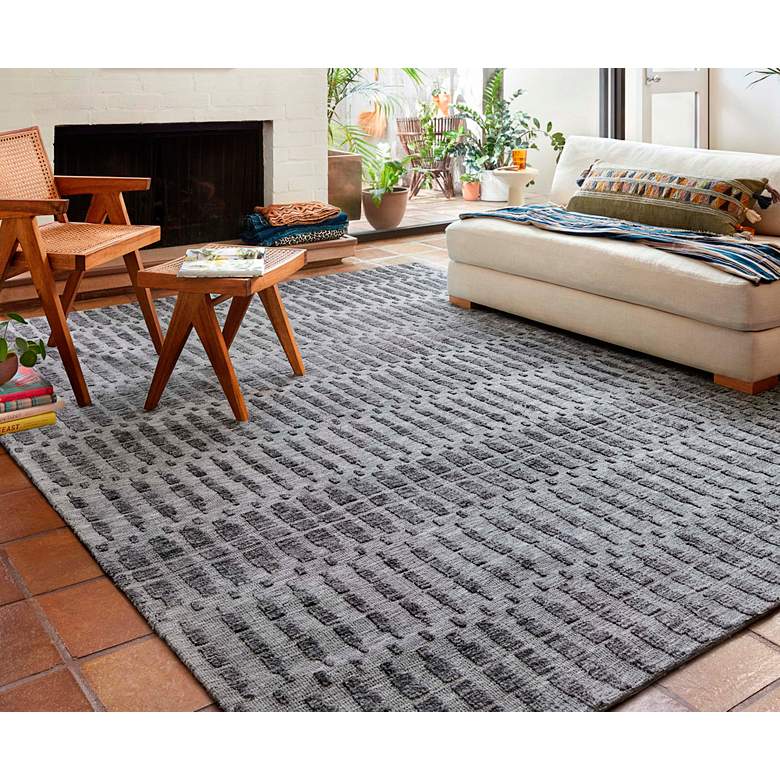 Image 1 Yeshaia YES-05 5'x7'6" Gray Charcoal Rectangular Area Rug