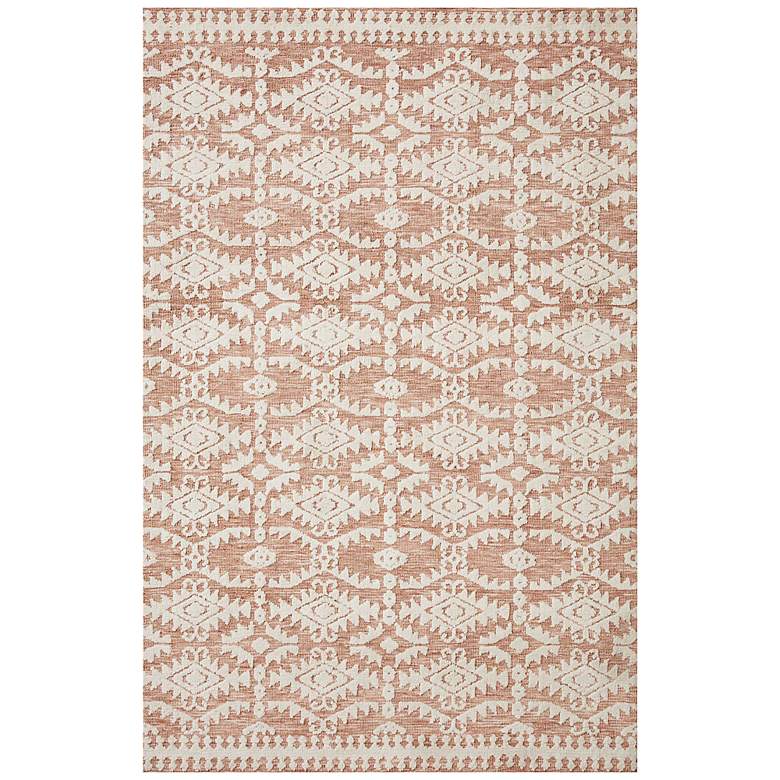 Image 1 Yeshaia YES-06 5'x7'6" Terracotta Ivory Rectangular Area Rug