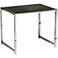 Yield 22" Wide Chrome Metal and Black Glass End Table