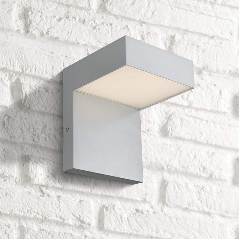 Image 1 Yoga 7 1/4" High Silica Metal LED Modern Outdoor Wall Light