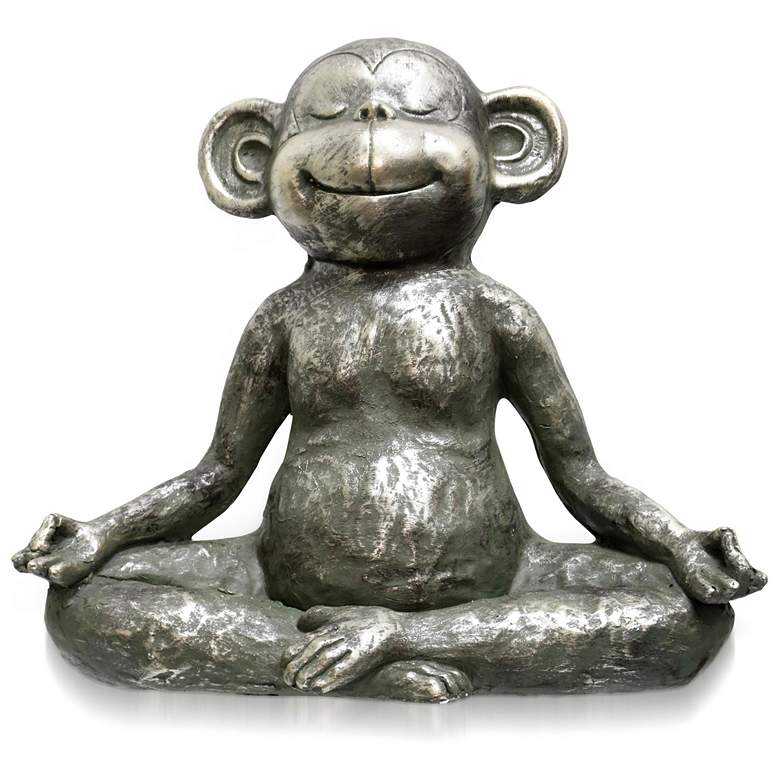 Image 1 Yoga Monkey 15 inch Indoor &#38; Outdoor Resin Statue