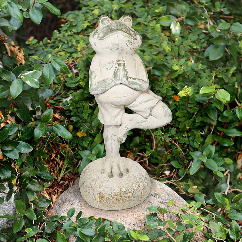 Image 1 Yoga Posed Mossy Green 27 inch High Indoor-Outdoor Statue