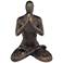 Yoga Woman in Lotus Pose 6 3/4" High Matte Bronze Statue