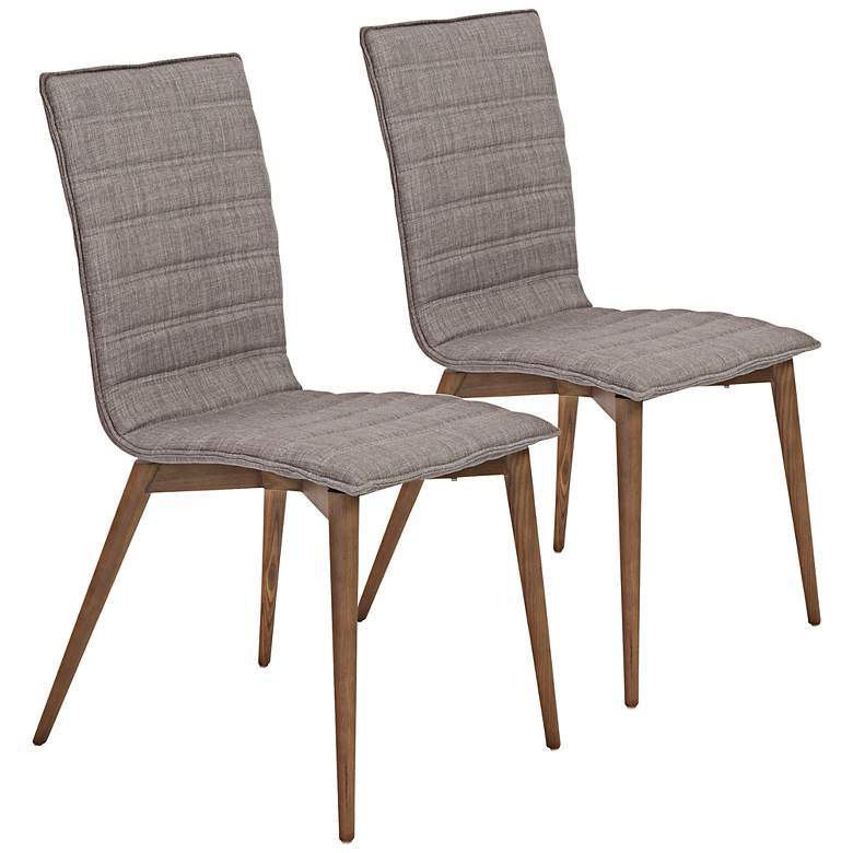 Image 1 Yoland Gray Fabric Modern Side Chair Set of 2