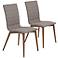 Yoland Gray Fabric Modern Side Chair Set of 2