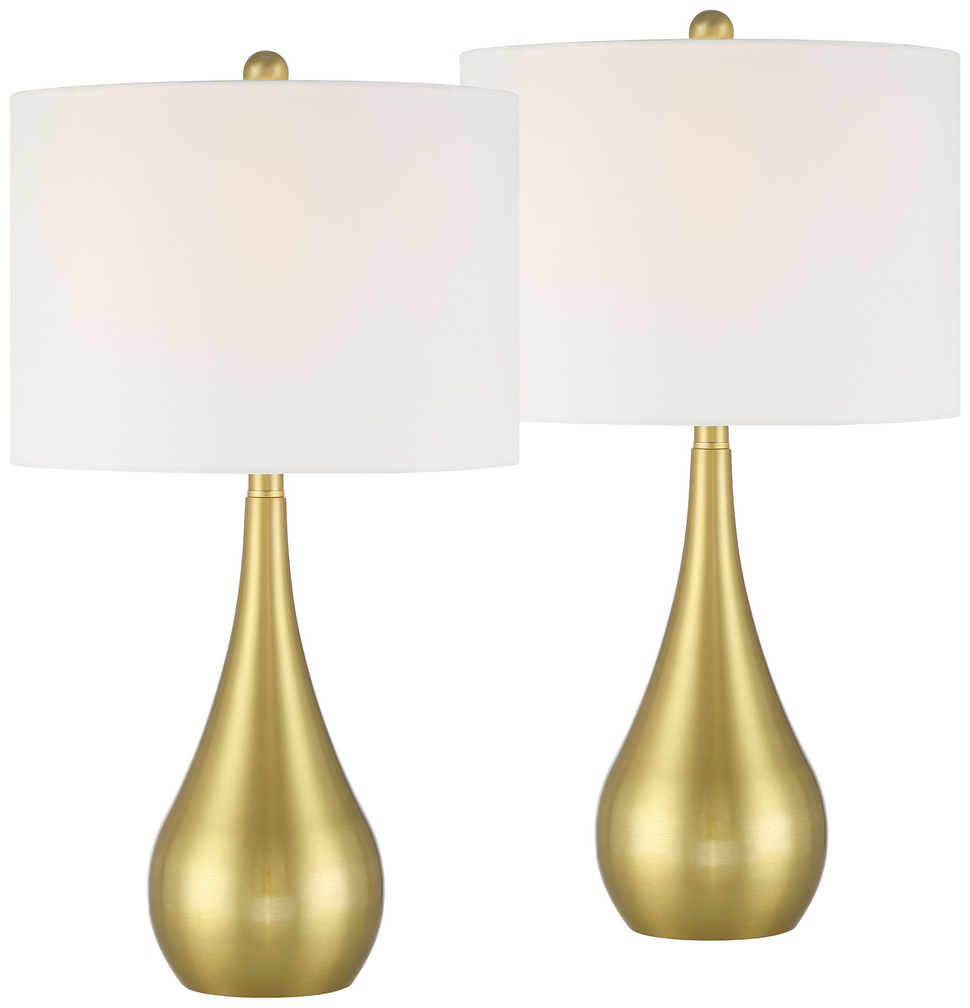 Image 2 Yolanda 25 1/2" High Gold Teardrop Table Lamp Set