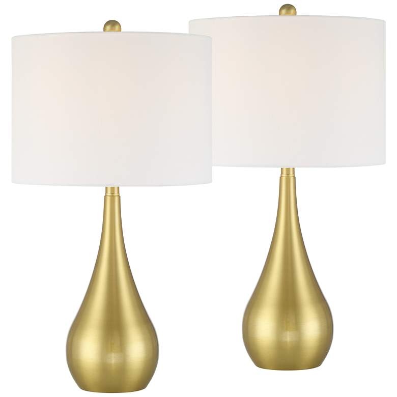 Image 2 Yolanda 25 1/2" High Gold Teardrop Table Lamp Set