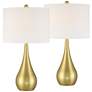 2_Yolanda 25 1/2" High Gold Teardrop Table Lamp Set