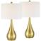 Yolanda 25 1/2" High Gold Teardrop Table Lamp Set