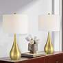 1_Yolanda 25 1/2" High Gold Teardrop Table Lamp Set