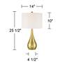 Yolanda 25 1/2" High Gold Teardrop Table Lamp Set