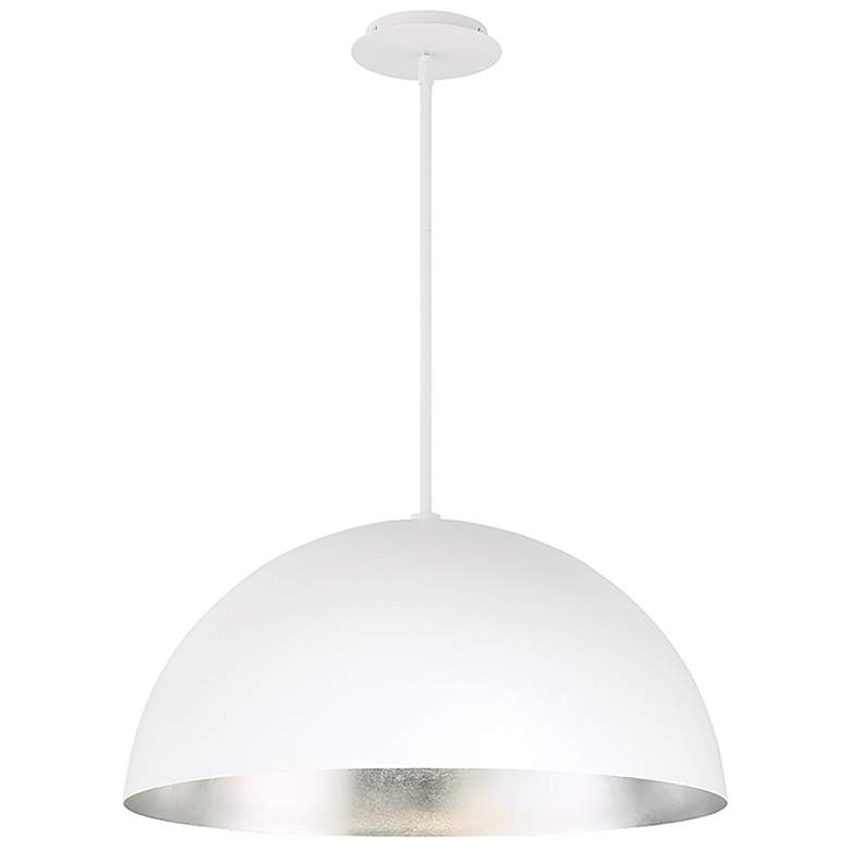 Image 1 Yolo 26in LED Pendant 3000K in White with Silver Leaf