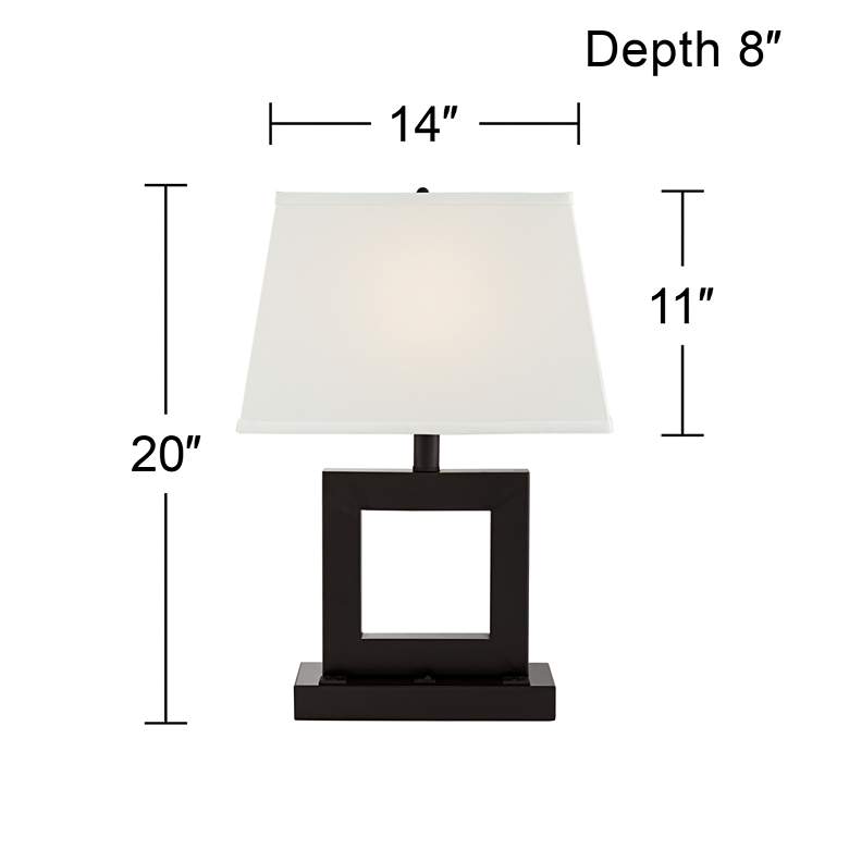 Yolo Dark Bronze Accent Table Lamp with USB Port and Outlets more views