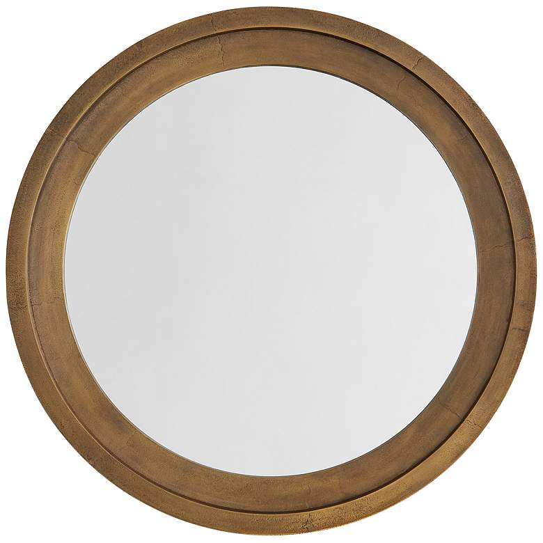 Image 1 Yolo Oxidized Brass 32 1/2 Round Wall Mirror