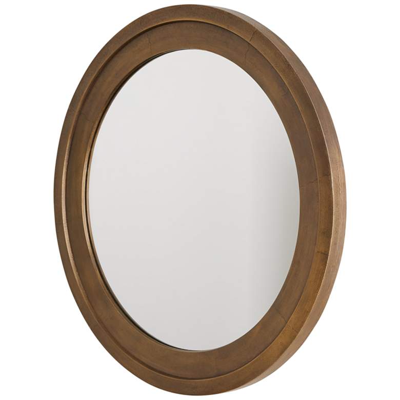 Image 4 Yolo Oxidized Brass 32 1/2 Round Wall Mirror more views