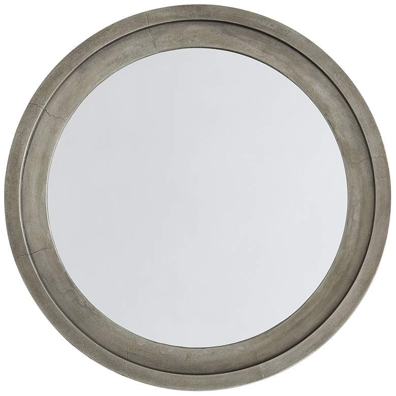 Image 1 Yolo Oxidized Nickel 32 1/2" Round Wall Mirror