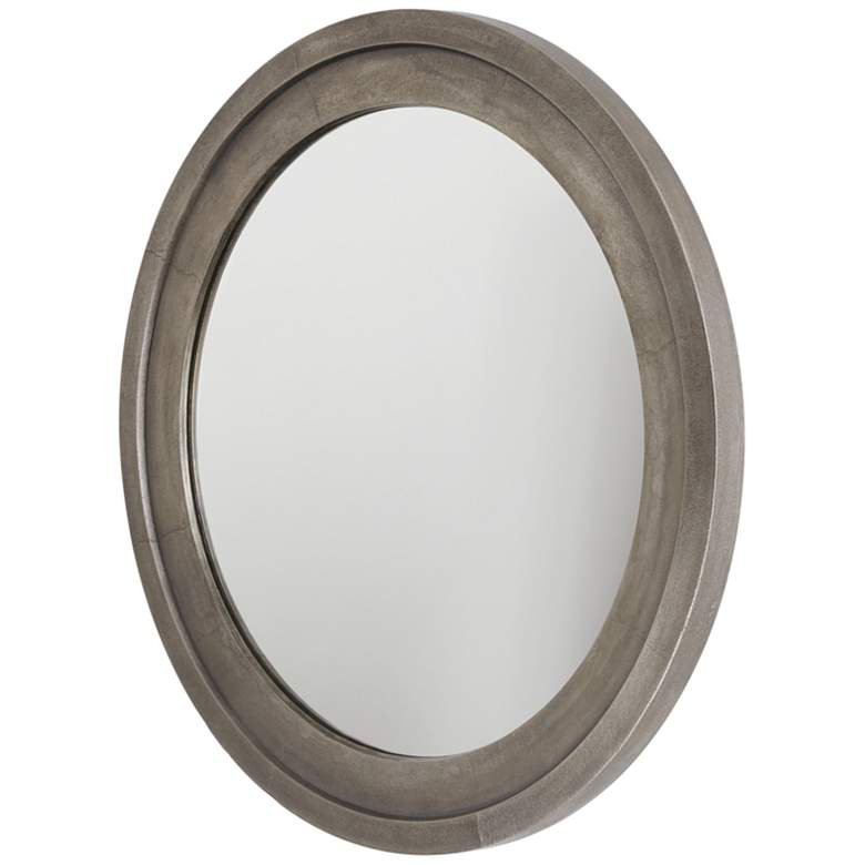 Image 4 Yolo Oxidized Nickel 32 1/2 inch Round Wall Mirror more views