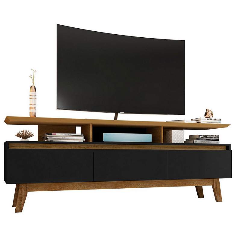 Image 1 Yonkers 70.86 TV Stand in Black and Cinnamon