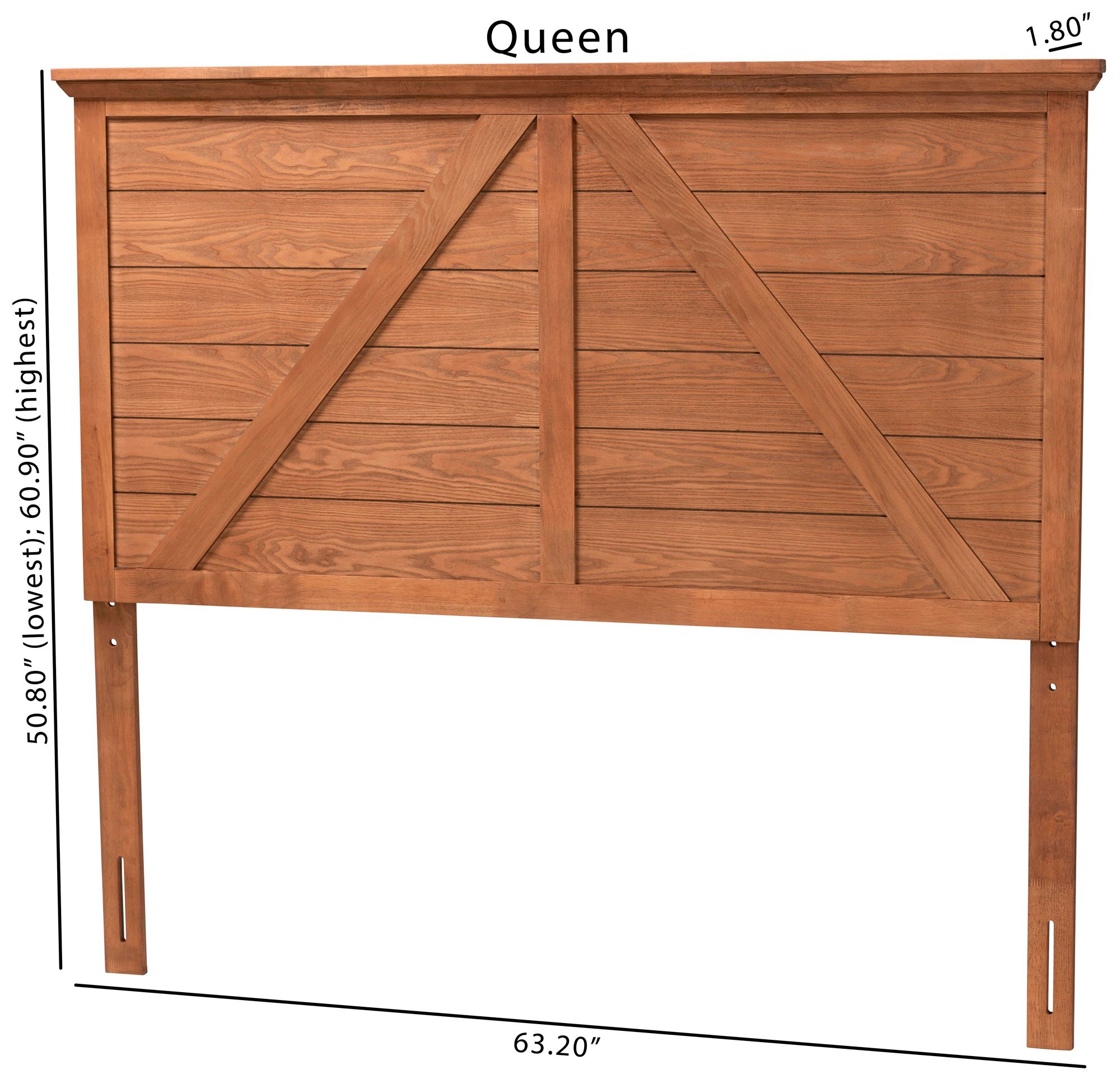 Yorick 63 1/4" Wide Natural Brown Wood Queen Headboard