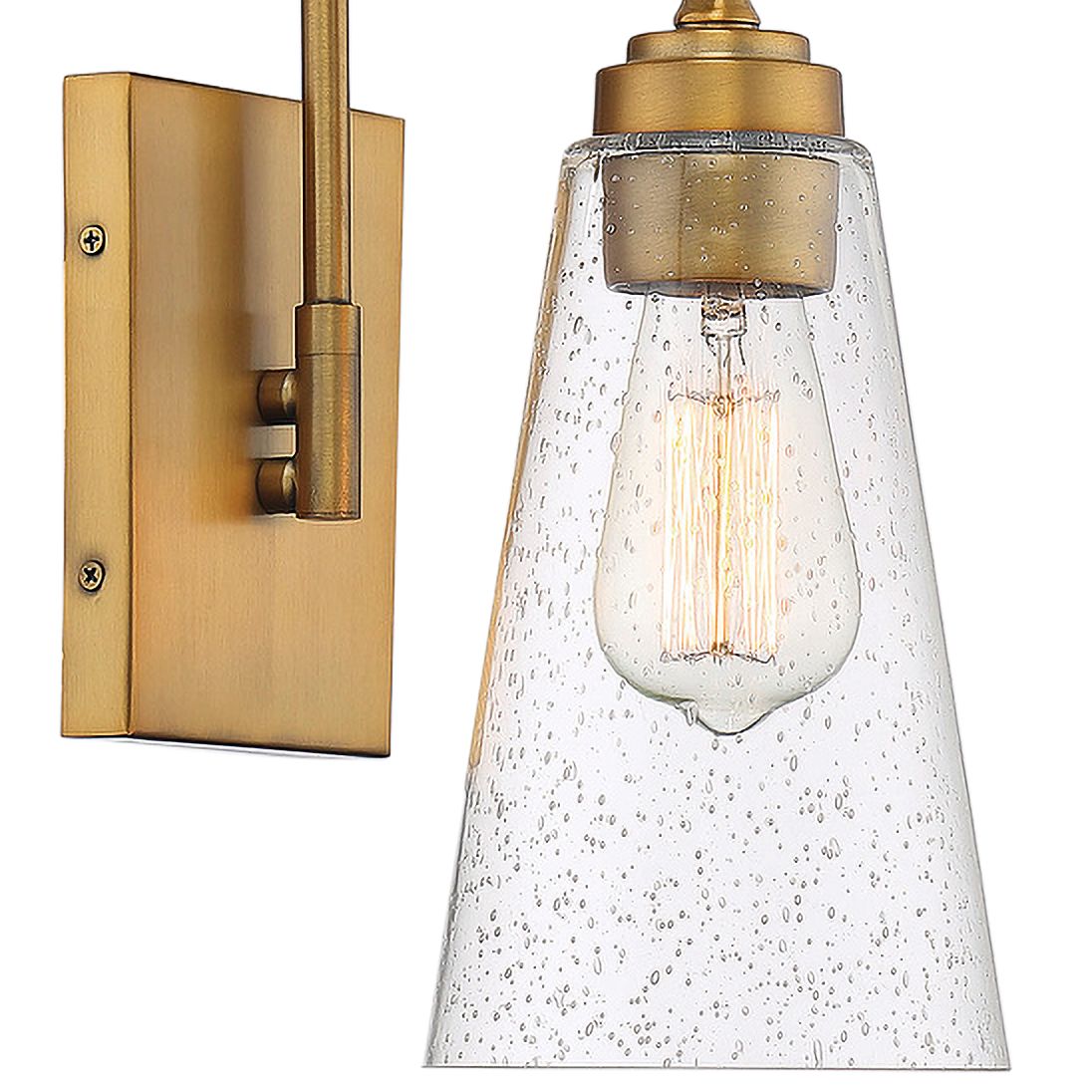 Image 2 York 1-Light Adjustable Wall Sconce in Warm Brass more views