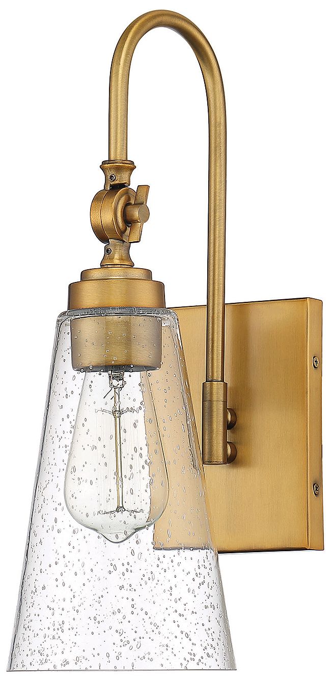 Image 3 York 1-Light Adjustable Wall Sconce in Warm Brass more views