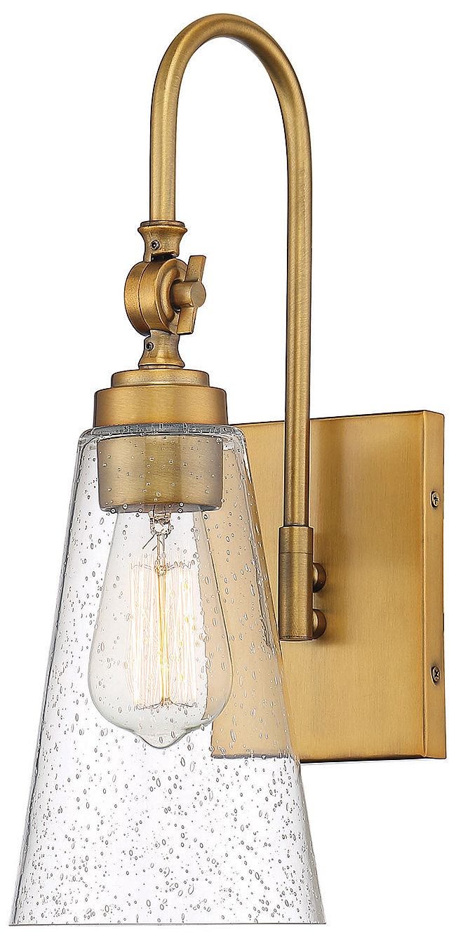 Image 5 York 1-Light Adjustable Wall Sconce in Warm Brass more views