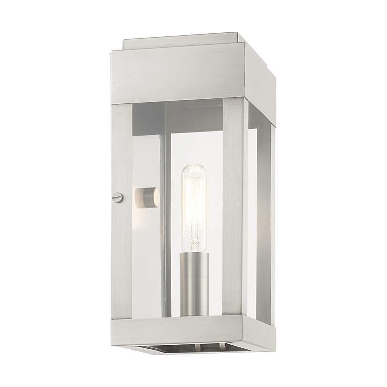 Image 7 York 1 Light Brushed Nickel Outdoor ADA Wall Lantern more views