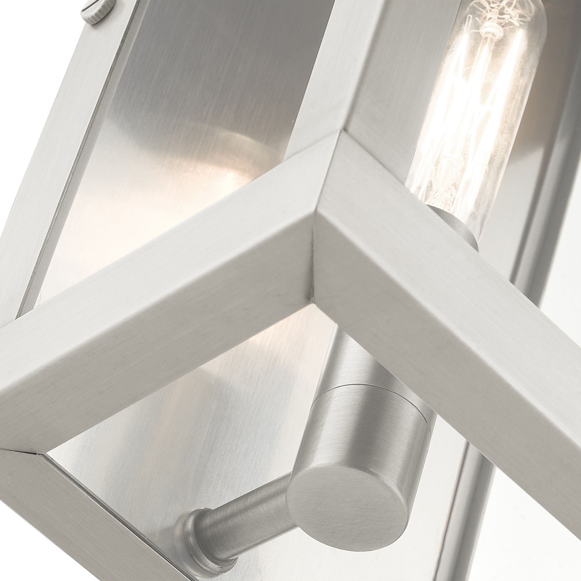 York 1 Light Brushed Nickel Outdoor ADA Wall Lantern