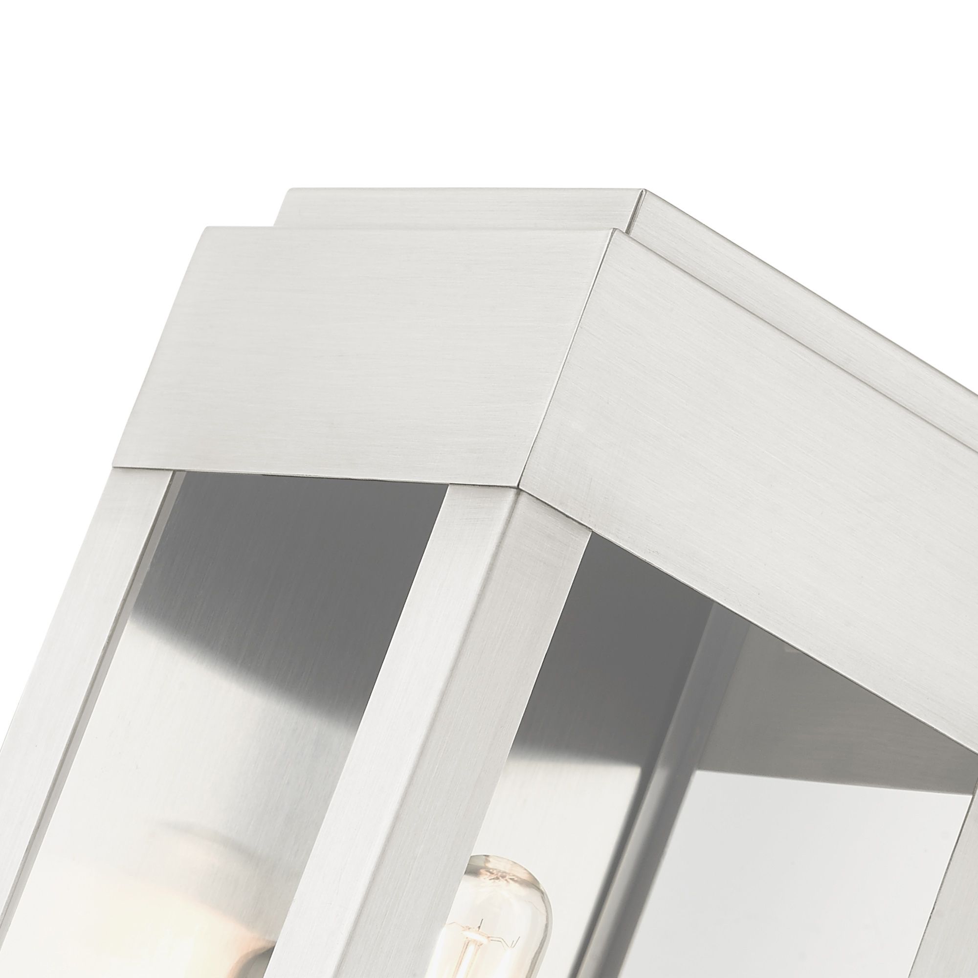 York 1 Light Brushed Nickel Outdoor ADA Wall Lantern