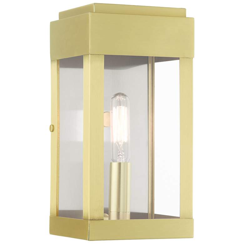 Image 1 York 1 Light Satin Brass Outdoor ADA Wall Lantern
